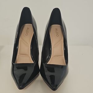 Aldo Black Patent Leather Stiletto Heels